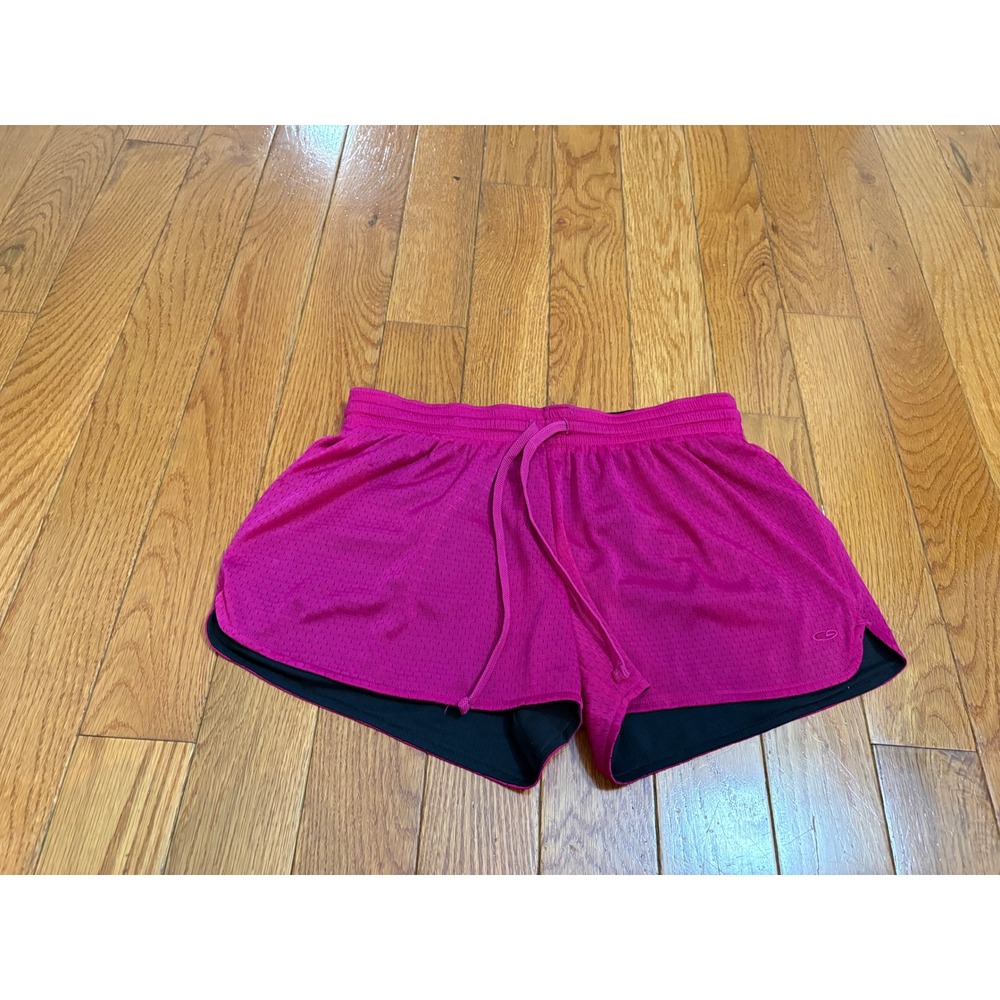 Champion Duo Dry Womens Mesh Athletic Shorts Magenta Pink Black Size M‎ Running